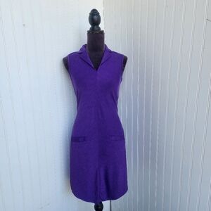 Jofit Women’s Quarter Zip Performance Polo Style Dress Purple UPF 50 Stretch XS
